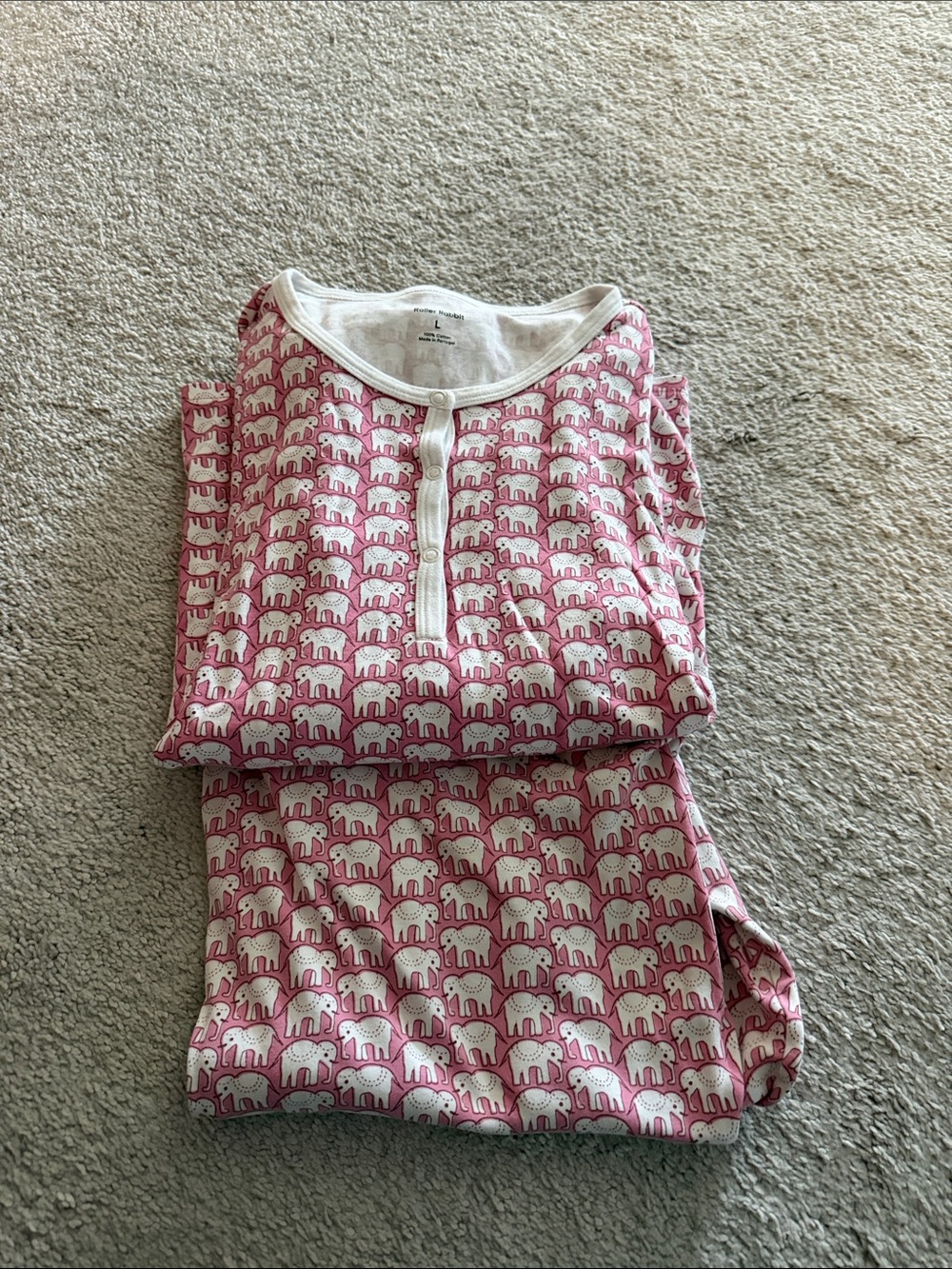 Pink Elephant Print Women’s Pajama Set